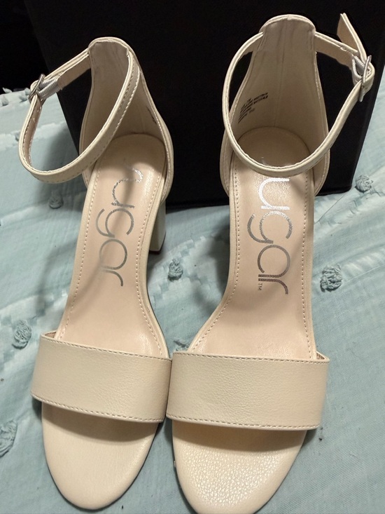 Sugar Shoes - Sugar Women's Cream Ankle-Strap Block Heels